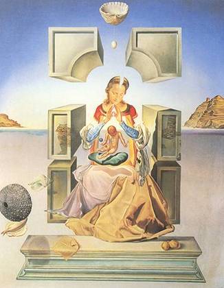 Dalí também fez pinturas em que Gala ilustrava a figura de Nossa Senhora. E chegou a mostrar o trabalho ao Papa. Nas obras, elementos pagãos e oníricos se misturam a símbolos religiosos. 