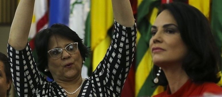 Damares Alves e Luiza Brunet no lançamento do programa Salva uma Mulher