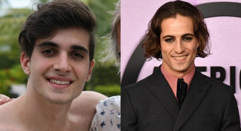 Fiuk e Damiano DavidO cantor e ator brasileiro é frequentemente comparado com o vocalista italiano da banda Måneskin. Os cabelos volumosos, o maxilar forte e até a personalidade dos dois famosos é similar. 