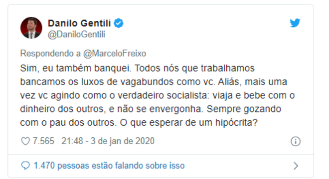 Danilo Gentili e Marcelo Freixo trocam farpas no Twitter