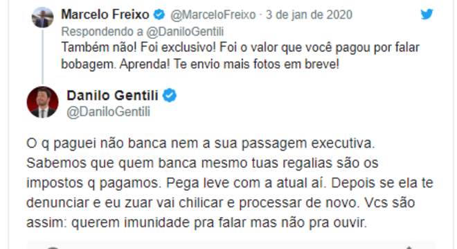 Danilo Gentili e Marcelo Freixo trocam farpas no Twitter