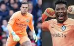 Ederson x OnanaDe um lado, o brasileiro, que é campeão veterano na Inglaterra, busca a primeira conquista da Liga dos Campeões da carreira ao lado do time estrelado de Pep Guardiola. Ederson tem 47 jogos na temporada e 37 gols sofridos. Do outro lado, o camaronês está fazendo uma excelente primeira temporada com a Inter: são 40 jogos e 19 partidas sem tomar gols. Com o clube, o goleirão também já conquistou a Supertaça da Itália, após vencer o Milan por 3 a 0