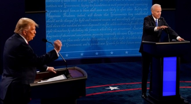 Debate entre os candidatos Donald Trump e Joe Biden