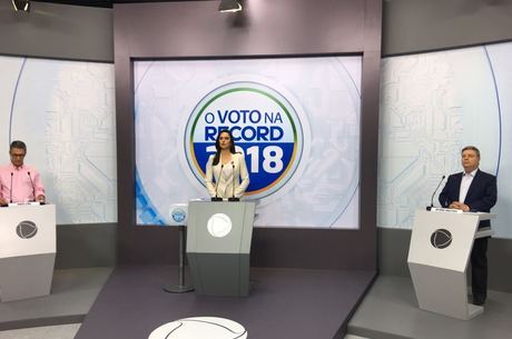 Candidatos no segundo debate promovido pela RecordTV Minas em 2018