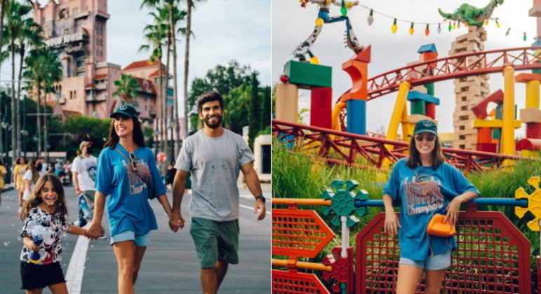 O trio ainda foi ao parque Hollywood Studios. 