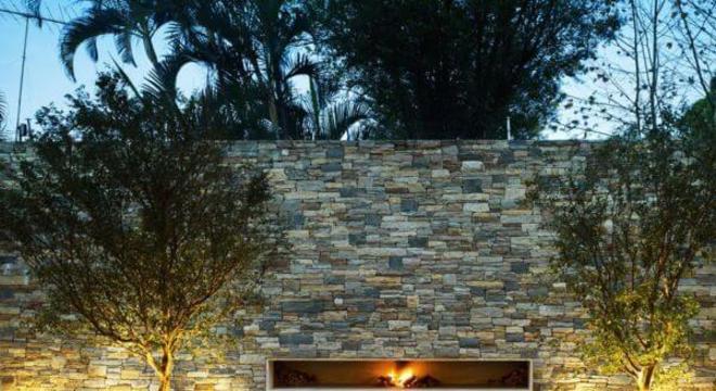 Decoração com piso para quintal