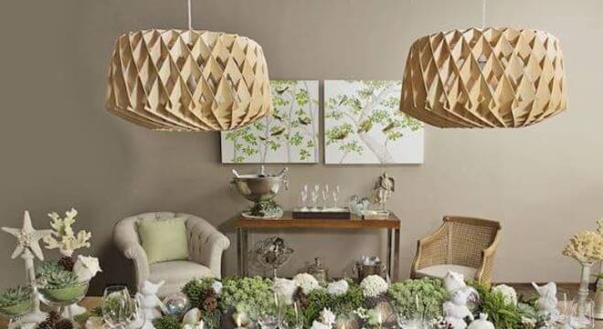 Decoração de ceia de ano novo com plantas