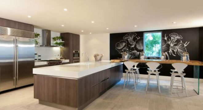 Decoração de cozinha de madeira planejada