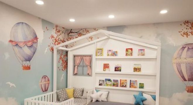 Decoração de quarto com cama casinha branca