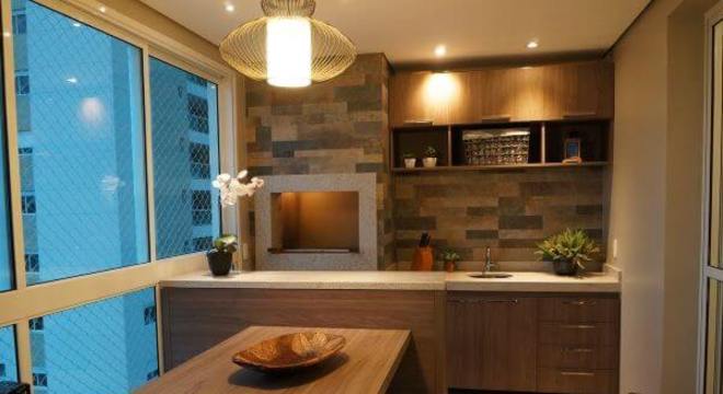 Decoração de varanda pequena com churrasqueira 