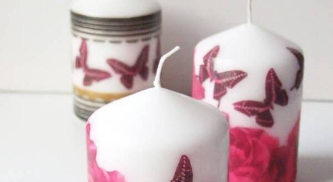 Decoupage em velas