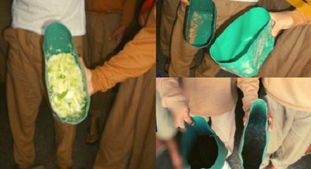 Presos improvisam utensílios para que possam se alimentar