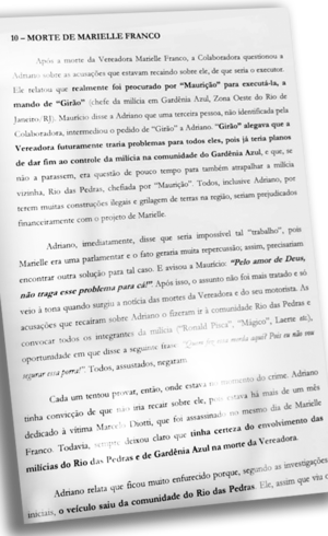 Trecho da delação sobre a morte de Marielle Franco (Reprodução)