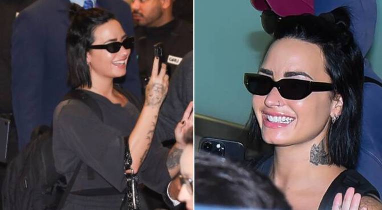 A cantora norte-americana Demi Lovato chegou ao Brasil nesta sexta-feira (1º) e foi recebida por uma multidão de fãs no aeroporto de Guarulhos, em São Paulo