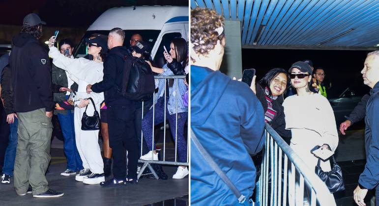 Demi Lovato atende fãs em aeroporto antes de deixar o Brasil