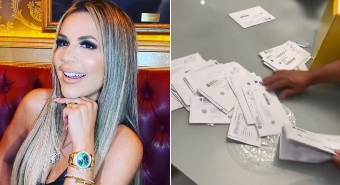 Nas redes sociais, Deolane mostrou as mais de 50 multas que recebeu
