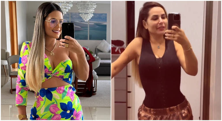 Deolane Bezerra antes e depois da lipo