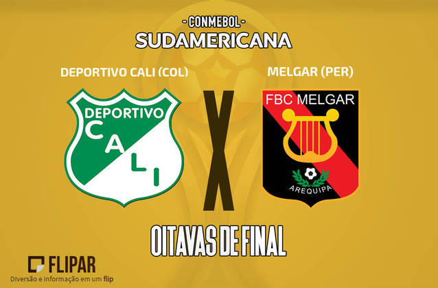 Deportivo Cali (Colômbia) X Melgar (Peru) - O Deportivo Cali foi 3º colocado do Grupo E da Libertadores. O Melgar ficou em 1º lugar do Grupo B da Sul-Americana. 