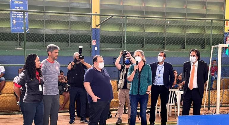 Julio Cesar recebe ministra do Esporte, Ana Moser, no Centro Olímpico da Estrutural