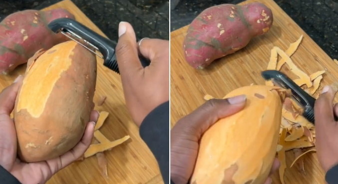 Técnica de descascar batatas de Jenniabs viralizou na web