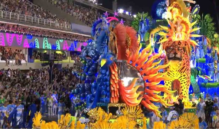 Desfile da Unidos da Tijuca na segunda noite do carnaval do Rio de Janeiro na Sapucaí.