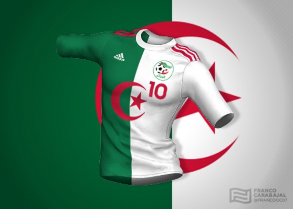 Designer cria camisas de seleções inspiradas nas bandeiras dos países: Argélia