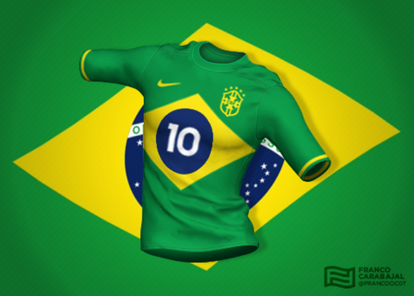 Designer cria camisas de seleções inspiradas nas bandeiras dos países: Brasil