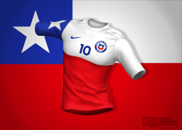 Designer cria camisas de seleções inspiradas nas bandeiras dos países: Chile