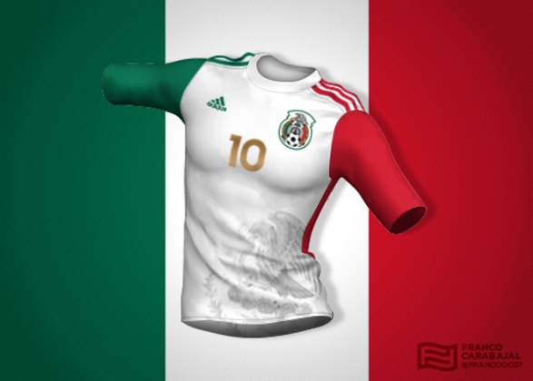 Designer cria camisas de seleções inspiradas nas bandeiras dos países: México