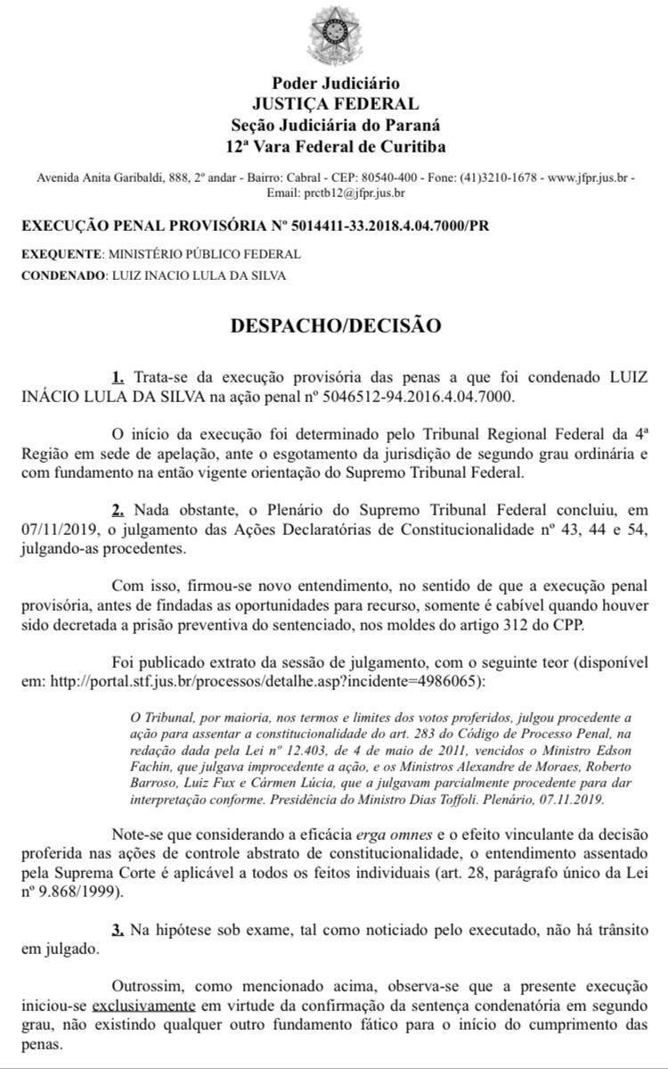 Decisão da Justiça Federal