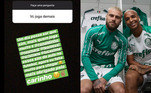 Ainda na época de Palmeiras, Deyverson, muito ativo nas redes sociais, viralizou ao colocar Lucas Lima no mesmo patamar de craques mundiais, como Messi, Cristiano Ronaldo e Neymar Jr! 