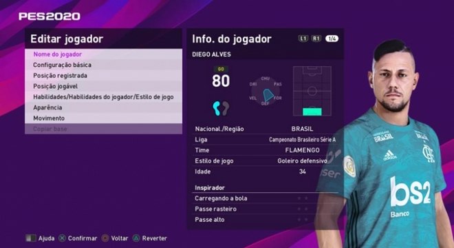 Diego Alves (goleiro) - Nível: 80