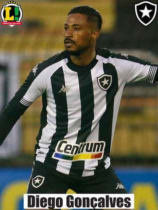 Diego Gonçalves - 6,0 - Era um dos piores do Botafogo em campo e errava tudo que tentava, principalmente no primeiro tempo. Porém, conseguiu participar da jogada do gol, que foi contra.