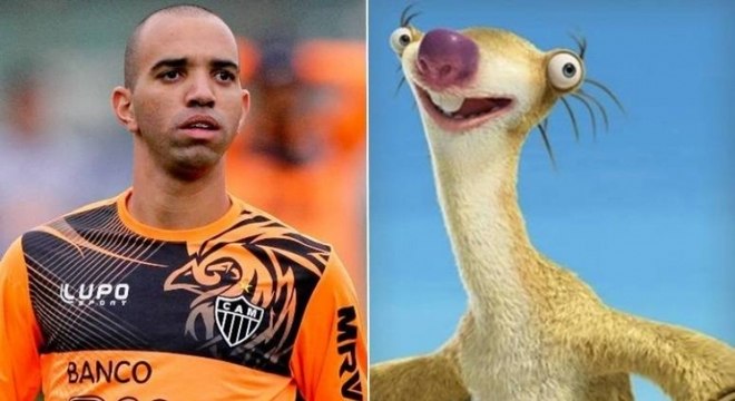 Diego Tardelli e Sid, personagem de 'A Era do Gelo'