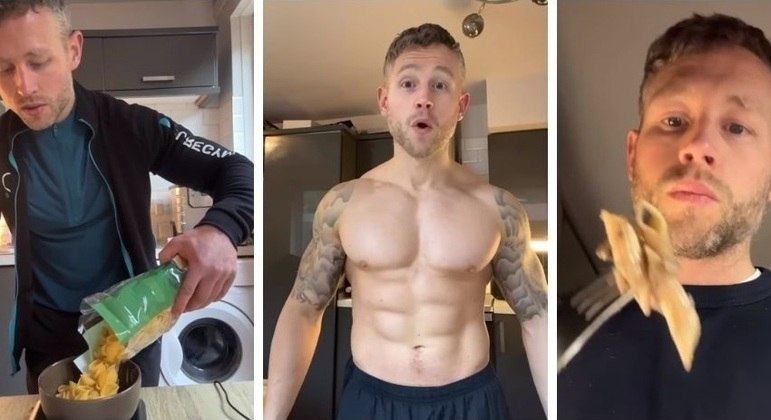 Ryan mostrou a dieta nas redes sociais