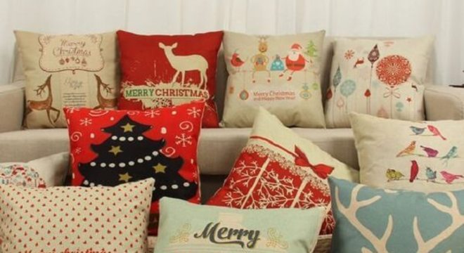 Diferentes modelos de almofadas de Natal para decorar sua casa