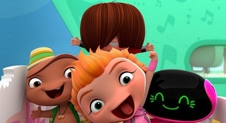 Imagem da série “Mini Beat Power Rockers”, uma das maiores audiências do Discovery Kids