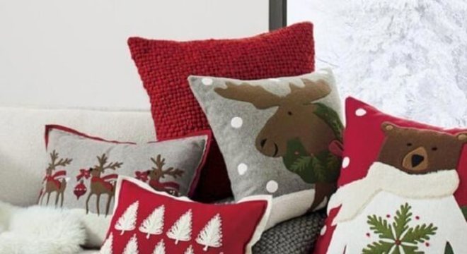 Diversos modelos de almofadas de Natal para decorar seu ambiente