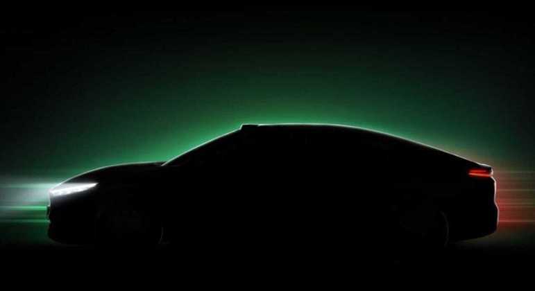 Sedã elétrico E03 teve apenas um teaser revelado, mas não é possível ver detalhes do modelo