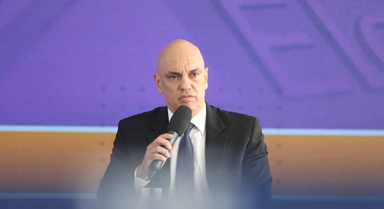 Ministro Alexandre de Moraes, do TSE, durante coletiva de imprensa na Corte