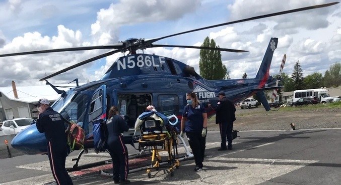 Garota foi levada de helicóptero tamanha a gravidade das lesões