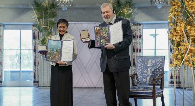O jornalista Dmitri Muratov, prêmio Nobel da Paz