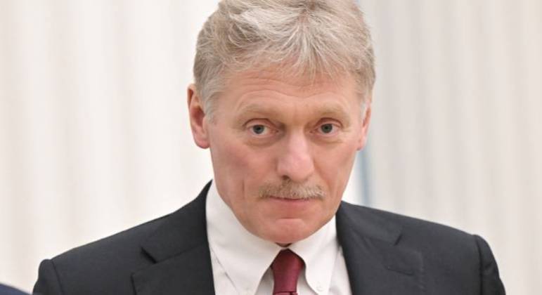 O porta-voz do Kremlin, Dmitry Peskov, durante coletiva de imprensa, em Moscou