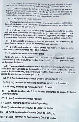 Minuta de decreto encontrada na casa de Anderson Torres