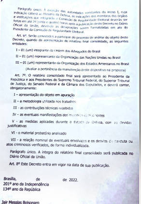 Minuta de decreto encontrada na casa de Anderson Torres