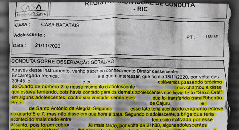 Relatório registra estupro cometido por seis jovens contra uma vítima em um dormitório
