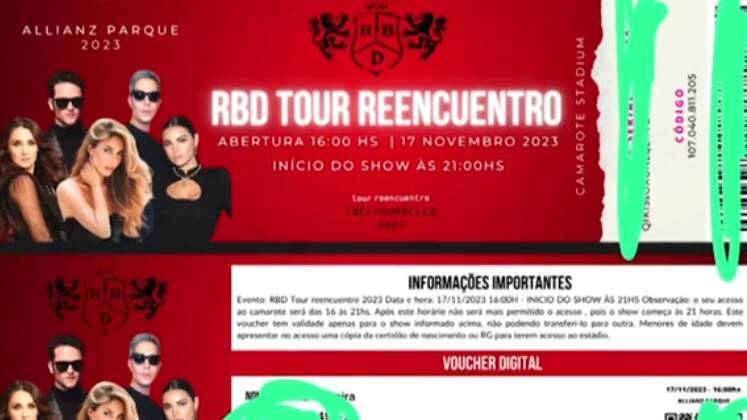 A banda mexicana de pop RBD, da novela Rebeldes, vem causando tumulto entre os fãs brasileiros desde quando anunciou sua turnê pelo país. Ingressos caros e difíceis de conseguir fazem com que muitos fãs desesperados recorram a terceiros na tentativa de garantir sua participação no evento. Perfis anônimos na internet vem sendo os principais autores dos golpes 