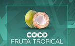 O coco é um dos frutos tropicais mais completos, é considerado um mix natural de proteínas, gorduras, calorias, carboidratos, vitamina A e B e sais minerais como o potássio e magnésio