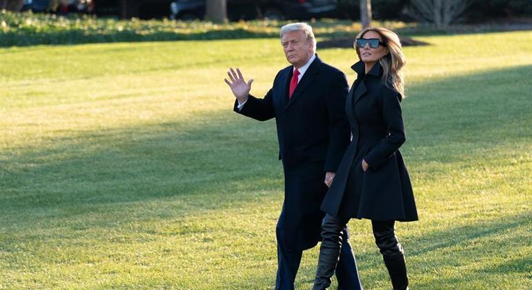 Presidente dos EUA, Donald Trump, e a primeira-dama, Melania Trump