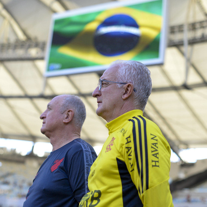Dorival Júnior ao lado de Felipão, no Maracanã